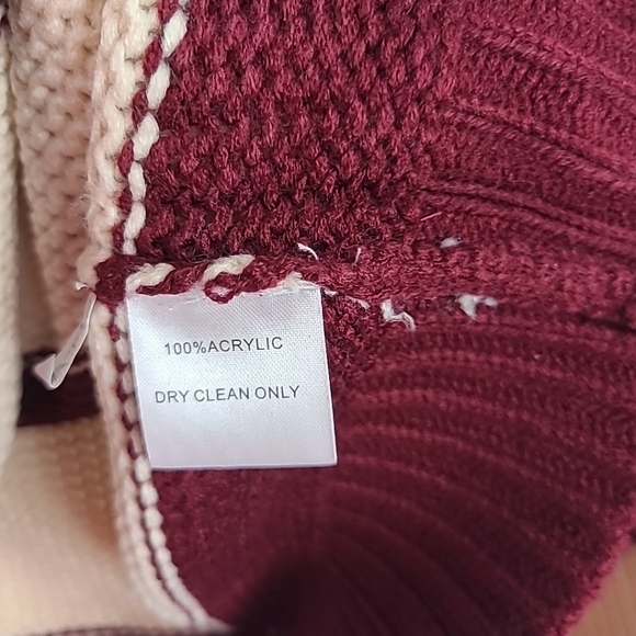 NEW Sew In Love Lucky Strike Burgandy Ivory Striped Round Neck Sweater Sz 3X - Picture 5 of 6